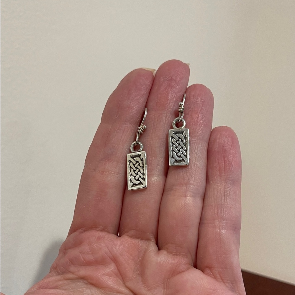 Sterling Silver Celtic Knot Earrings - 1 1/4” long - Picture 4 of 8